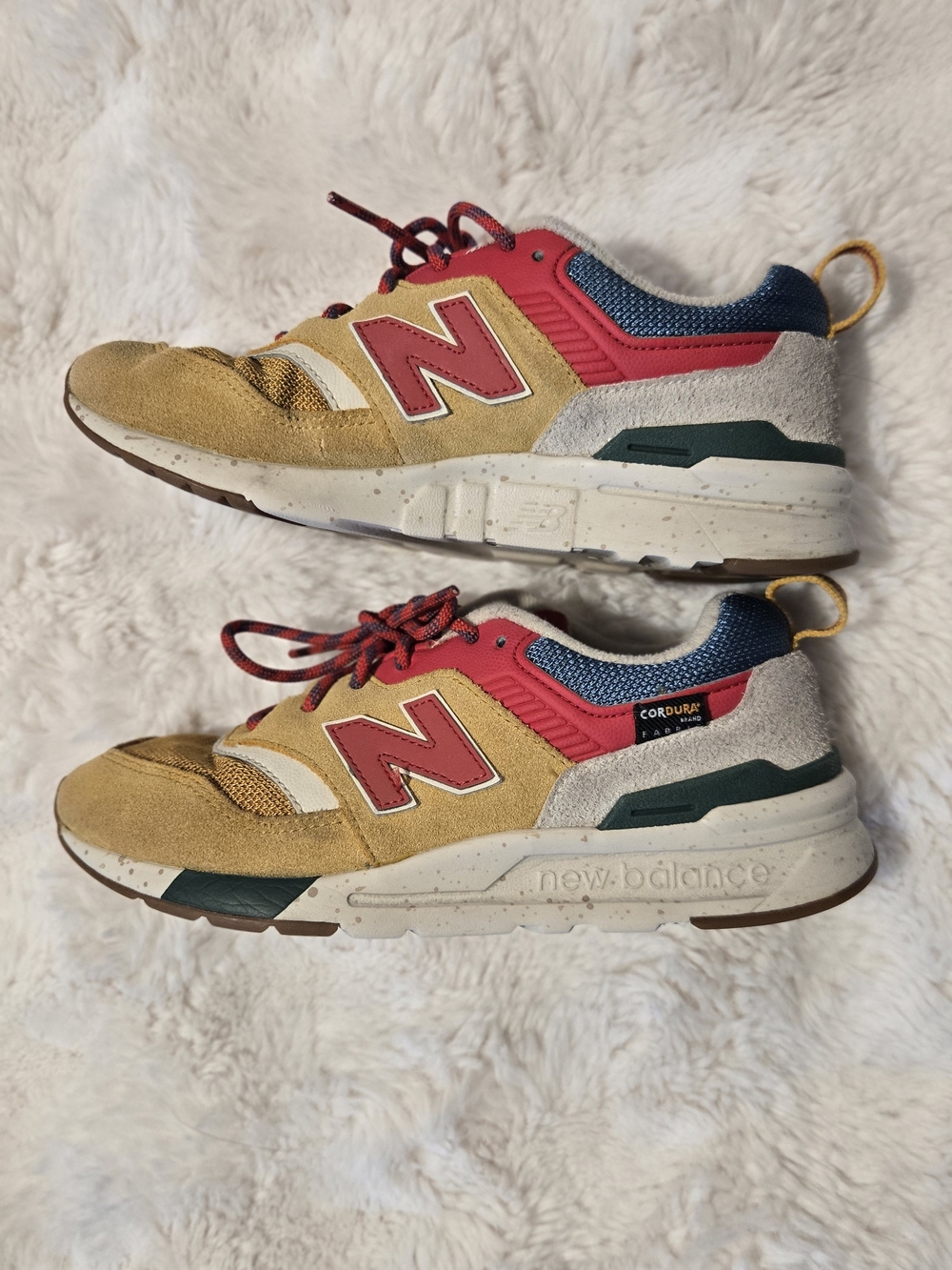 New Balance Kids' Yellow & Red Suede Athletic Sneakers